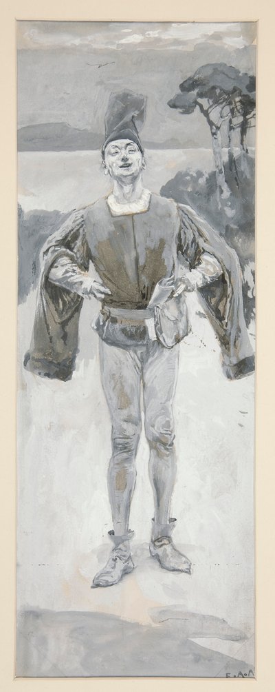 Autolycus, Illustration to Ballads and Ballad Music Illustrating Shakespeare by Edwin Austin Abbey