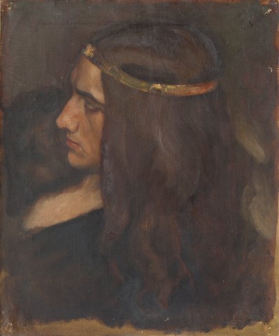 Figure Study of Hamlet, for The Play Scene in Hamlet, Act III, Scene II by Edwin Austin Abbey