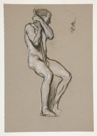 Figure study for The Spirit of Vulcan, Genius of the Workers in Iron and Steel, capitol rotunda, Harrisburg, Pennsylvania by Edwin Austin Abbey
