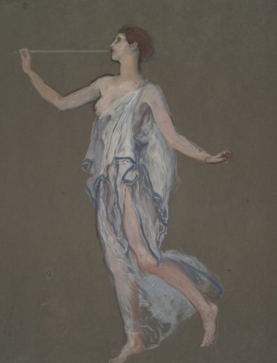 Figure Study for the Figure of Fame(?) by Edwin Austin Abbey