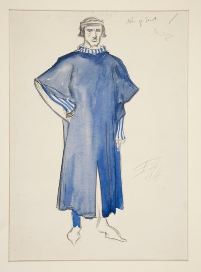 John of Gaunt, Costume Sketch for Henry Irving by Edwin Austin Abbey