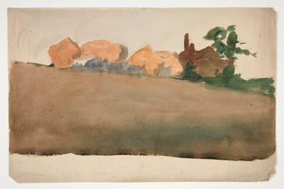 Landscape with Houses in Distance by Edwin Austin Abbey