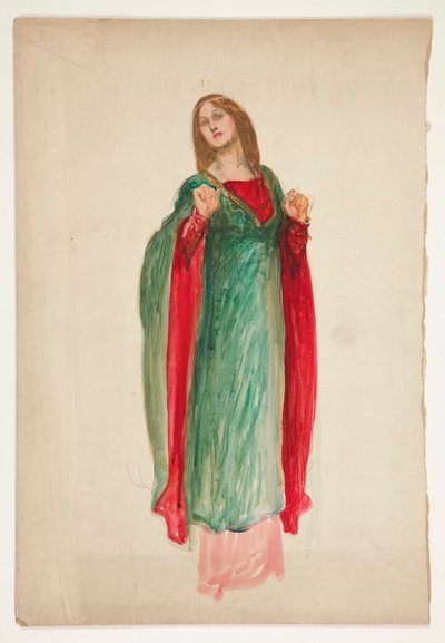 Medieval Lady, Sketch for an Unidentified Shakespeare Play by Edwin Austin Abbey