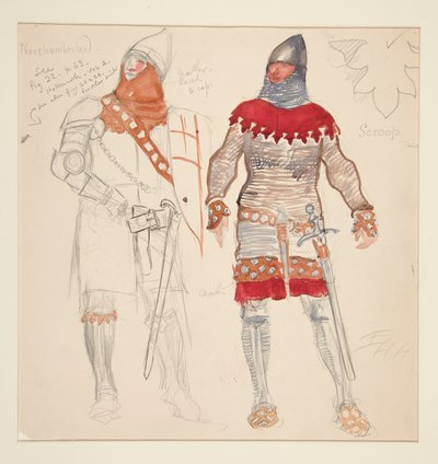 Northumberland Men, Costume Sketch for Henry Irving by Edwin Austin Abbey