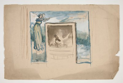 Preliminary Sketch for a Tile Fireplace Surround by Edwin Austin Abbey
