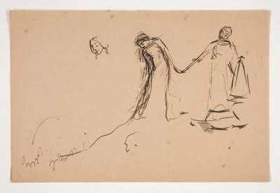 Preliminary Sketch of Helena and Lafeu for Act IV, Scene III, All
