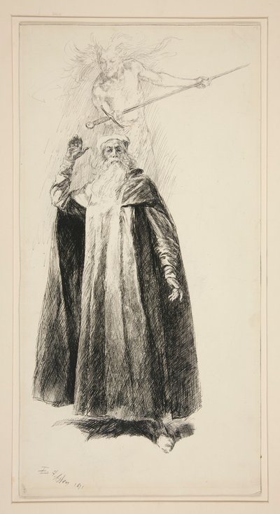 Prospero and Ariel, illustration for Act V, Scene I, The Tempest by Edwin Austin Abbey