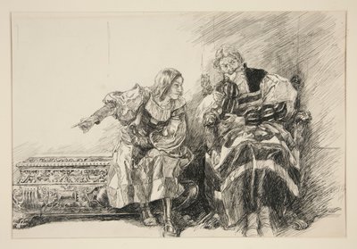 Proteus and the Duke, from Act III, Scene I, Two Gentlemen of Verona by Edwin Austin Abbey