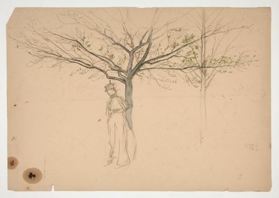 Sketch of a Figure Beneath a Tree by Edwin Austin Abbey