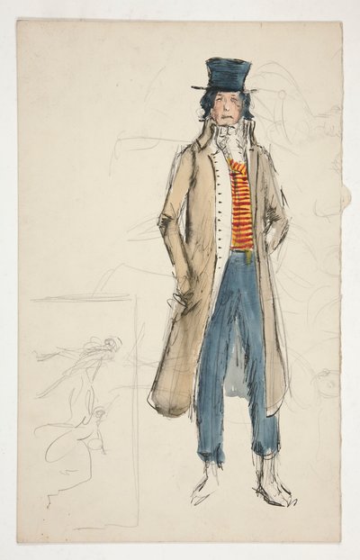 Sketch of a man - costume study for La Tosca by Edwin Austin Abbey