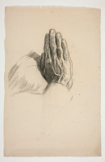 Sketch of Two Hands, Clasped in Prayer by Edwin Austin Abbey