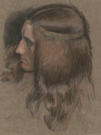 Study for Head of Hamlet in Hamlet by Edwin Austin Abbey