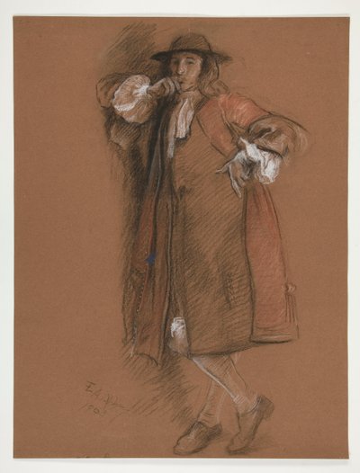 Study for figure at left by Edwin Austin Abbey