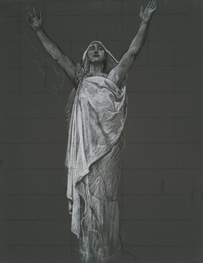 Study for Figure of Religion Rondel in the Rotunda of the State Capitol Building in Harrisburg, Pennsylvania, 1902-1911 by Edwin Austin Abbey