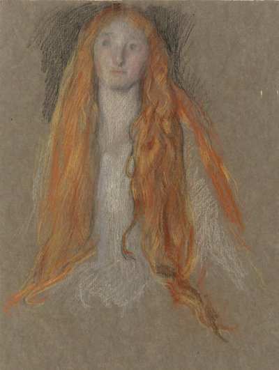 Study for the Head of Ophelia, in The Play Scene, in Hamlet by Edwin Austin Abbey