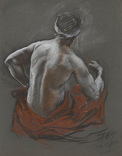 Study of a Seated Indian, Figure Study for Penn by Edwin Austin Abbey