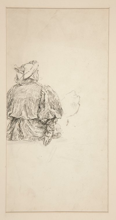 Study of Back of a Seated Man in XV Century Costume, for a Shakespearean Scene by Edwin Austin Abbey