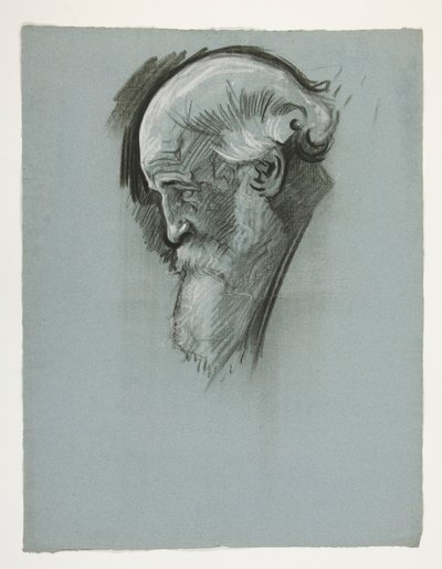 Study of the head of an old bearded man, for King Arthur by Edwin Austin Abbey