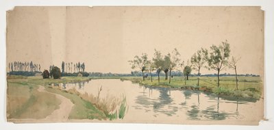 Trees Lining a Riverbank by Edwin Austin Abbey