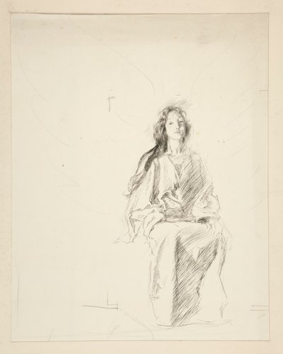 Woman Seated, Sketch for an Unidentified Shakespeare Play by Edwin Austin Abbey
