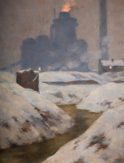 Furnace and Snow, Landscape by Edwin Butler Bayliss