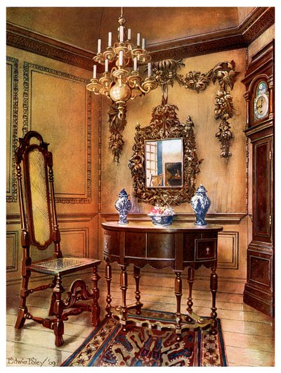 Panelling, Mirror Frame, Walnut Table and Chair, Charles Wesley