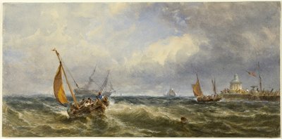 Coastal View with Shipping by Edwin Hayes