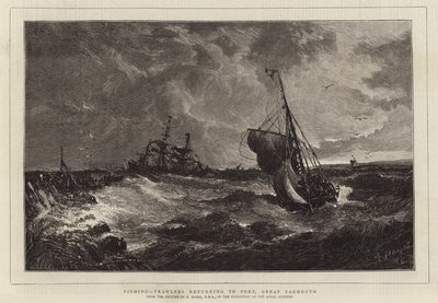 Fishing, Trawlers returning to Port, Great Yarmouth by Edwin Hayes