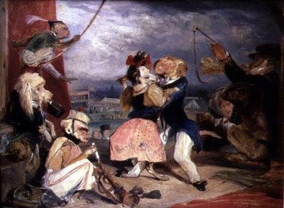 West End Fair: Monkeys and Dogs Performing on a Stage by Edwin Landseer