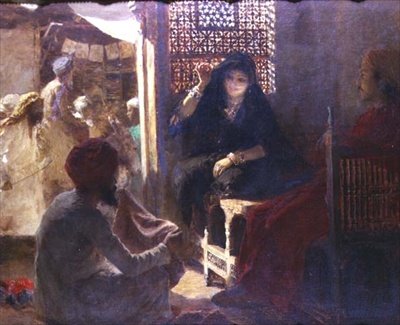 Selecting Cloth at the Bazaar by Edwin Lord Weeks