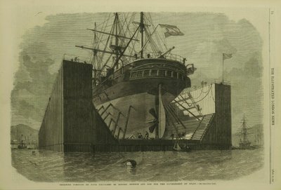 Floating Pontoon or Dock Prepared by Messrs. Rennie and Son for the Government of Spain by Edwin Weedon