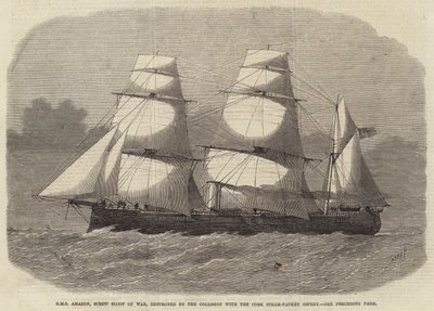 HMS Amazon, Screw Sloop of War, destroyed by the Collision with the Cork Steam-Packet Osprey by Edwin Weedon