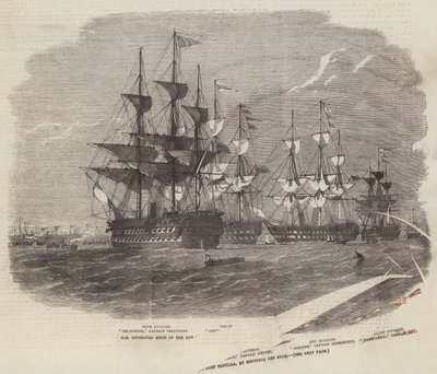 HM Divisional Ships of the Gun-Boat Flotilla, at Moorings off Ryde by Edwin Weedon