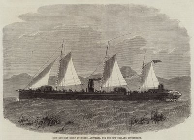 Iron Gun-Boat Built at Sydney, Australia, for the New Zealand Government by Edwin Weedon