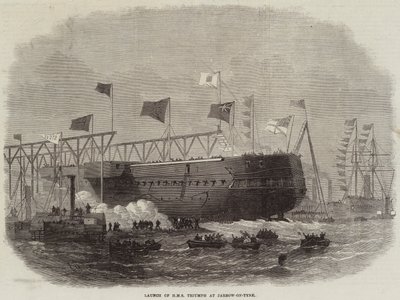 Launch of HMS Triumph at Jarrow-on-Tyne by Edwin Weedon