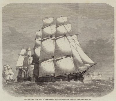 Race between Four Ships of the Channel and Mediterranean Combined Fleet by Edwin Weedon