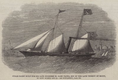 Steam-Yacht Built for His Late Highness El Hami Pacha, Son of the Late Viceroy of Egypt, by Scott Russell and Company by Edwin Weedon