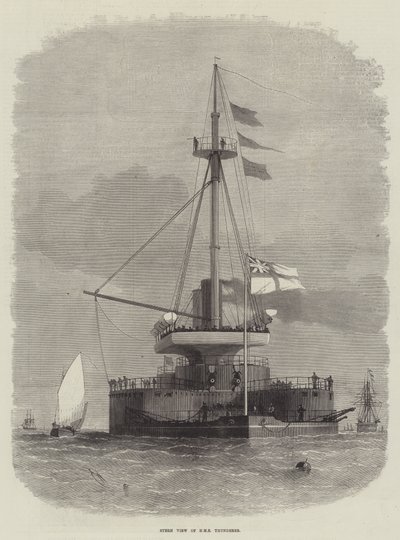 Stern View of HMS Thunderer by Edwin Weedon