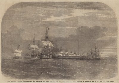 The Baltic Fleet preparing to Anchor at the Entrance of the Great Belt by Edwin Weedon