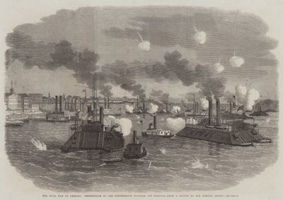 The Civil War in America, Destruction of the Confederate Flotilla off Memphis by Edwin Weedon