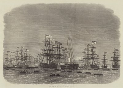 The Fleet of Ironclads at Portland Harbour by Edwin Weedon