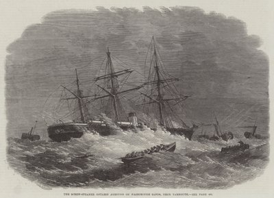 The Screw-Steamer Ontario Aground on Hasborough Sands, near Yarmouth by Edwin Weedon