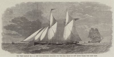 The West Hartley No 1, a New Flat-Bottomed Schooner for the Coal Trade of New South Wales by Edwin Weedon