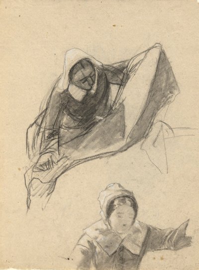 Woman, Sketch for Signing of the Compact in the Cabin of the Mayflower by Edwin White