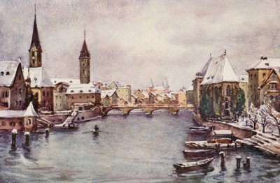 The Rhine: The River at Zurich, Winter by Effie Jardine