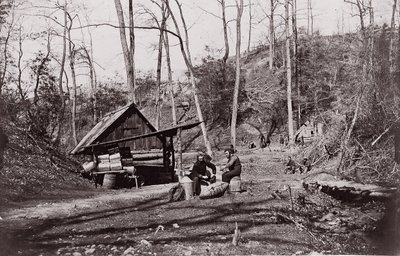 A Union Station on the James River Established for Extracting Gunpowder from Confederate by Egbert Guy Fowx.