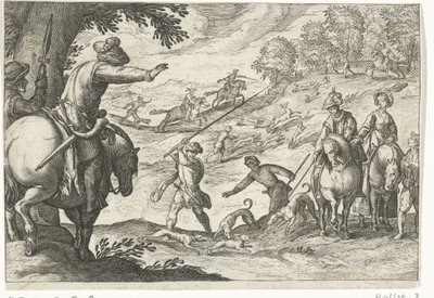 Landscape with Hare Hunt Hunting Scenes (series title) Icones Venantum Species Varias Representantes (series title) by Egbert Jansz.