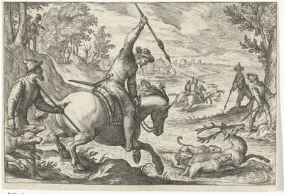 Landscape with Deer Hunt by Egbert Jansz.