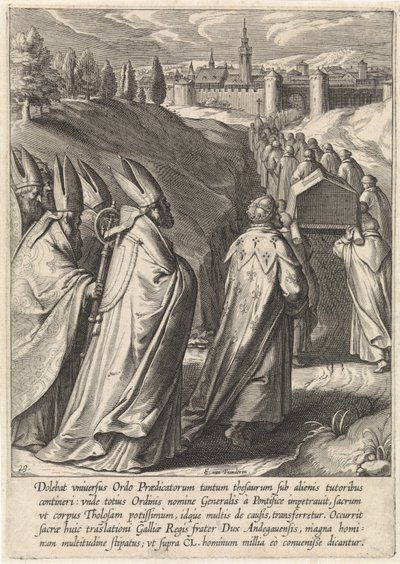 Coffin of Thomas Aquinas Brought to the Dominican Church of Toulouse, The Life of Saint Thomas Aquinas by Egbert van Panderen