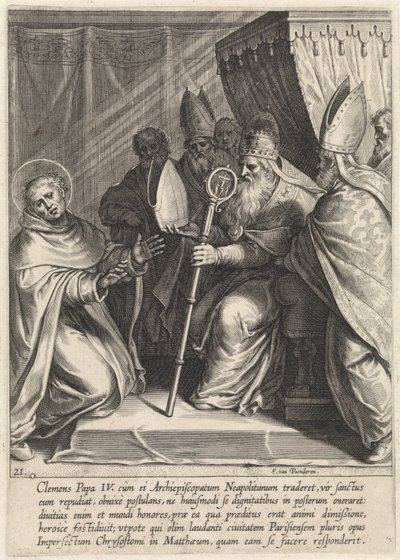 Thomas Aquinas Refuses the Office of Archbishop of Naples (The Life of Saint Thomas Aquinas series) by Egbert van Panderen